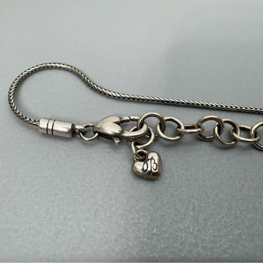 Brighton Highland Park Silver Gold Tone Hammered Medallion 18" Pendant Necklace - Picture 8 of 8